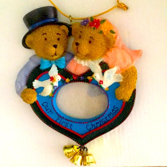 NWOT: Our First Christmas Photo Ornament 5”x4”  Polystone resin - Picture 3 of 12